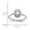 Lex & Lu Sterling Silver w/Rhodium Aqua & Diamond Ring LAL43166- 4 - Lex & Lu