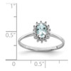 Lex & Lu Sterling Silver w/Rhodium Aquamarine Diamond Ring LAL43167- 3 - Lex & Lu