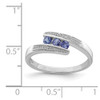 Lex & Lu Sterling Silver Tanzanite & Diamond Ring LAL43171- 3 - Lex & Lu