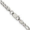 Lex & Lu Sterling Silver 4mm Pave Flat Figaro Chain Necklace or Bracelet- 3 - Lex & Lu