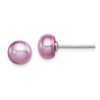 Lex & Lu Sterling Silver 6-7mm FWC Button Pearl Lavender Earrings - Lex & Lu