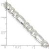 Lex & Lu Sterling Silver 5.5mm Pave Flat Figaro Chain Necklace or Bracelet- 4 - Lex & Lu