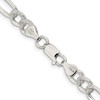 Lex & Lu Sterling Silver 7mm Pave Flat Figaro Chain Necklace or Bracelet- 3 - Lex & Lu
