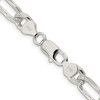 Lex & Lu Sterling Silver 8mm Pave Flat Figaro Chain Necklace or Bracelet- 3 - Lex & Lu