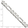 Lex & Lu Sterling Silver 7.75mm Figaro Chain Necklace or Bracelet- 4 - Lex & Lu