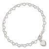 Lex & Lu Sterling Silver Heart Link Bracelet- 4 - Lex & Lu