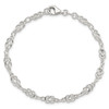 Lex & Lu Sterling Silver Solid Polished Fancy Knot-Link Anklet- 4 - Lex & Lu