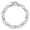 Lex & Lu Sterling Silver Polished Fancy Link Toggle Bracelet LAL43453- 4 - Lex & Lu