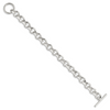 Lex & Lu Sterling Silver Polished Fancy Circular Link Bracelet- 2 - Lex & Lu