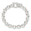 Lex & Lu Sterling Silver Polished Fancy Circular Link Bracelet- 4 - Lex & Lu