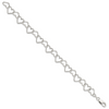 Lex & Lu Sterling Silver Polished Fancy Large Heart Link Bracelet- 2 - Lex & Lu