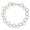 Lex & Lu Sterling Silver Polished Fancy Large Heart Link Bracelet- 3 - Lex & Lu