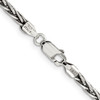 Lex & Lu Sterling Silver Solid 3.25mm Antiqued Square Spiga Chain Necklace- 3 - Lex & Lu