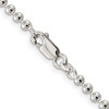 Lex & Lu Sterling Silver 3mm Beaded Chain Necklace- 3 - Lex & Lu