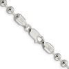 Lex & Lu Sterling Silver 5.00mm Beaded Chain Necklace- 3 - Lex & Lu