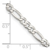 Lex & Lu Sterling Silver 4mm Polished Flat Figaro Chain Necklace or Bracelet- 4 - Lex & Lu