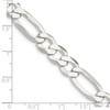 Lex & Lu Sterling Silver 9mm Polished Flat Figaro Chain Necklace or Bracelet- 4 - Lex & Lu