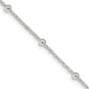 Lex & Lu Sterling Silver 1.3mm Beaded Chain Necklace - Lex & Lu