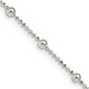 Lex & Lu Sterling Silver 1.15mm D/C Beaded Chain Necklace - Lex & Lu