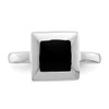 Lex & Lu Sterling Silver Onyx Ring LAL43633- 5 - Lex & Lu