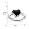 Lex & Lu Sterling Silver Onyx Heart Ring- 3 - Lex & Lu