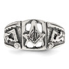 Lex & Lu Sterling Silver Antiqued Masonic Ring LAL43651- 5 - Lex & Lu