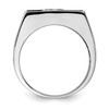 Lex & Lu Sterling Silver Men's CZ and Onyx Ring LAL43665- 2 - Lex & Lu