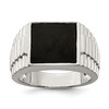 Lex & Lu Sterling Silver Men's Onyx Ring LAL43666 - Lex & Lu