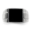 Lex & Lu Sterling Silver Men's Onyx Ring LAL43666- 5 - Lex & Lu