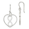 Lex & Lu Sterling Silver Open Heart w/Infinity Symbol Dangle Earrings - Lex & Lu