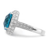 Lex & Lu Sterling Silver Blue CZ Ring LAL43714- 3 - Lex & Lu