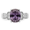 Lex & Lu Sterling Silver Purple and Clear CZ Ring- 5 - Lex & Lu