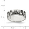 Lex & Lu Sterling Silver Rope Design Ring- 3 - Lex & Lu