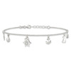 Lex & Lu Sterling Silver Polished Novelty Anklet 9'' - 4 - Lex & Lu