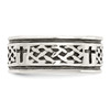 Lex & Lu Sterling Silver Cross & Weave Design Ring- 4 - Lex & Lu