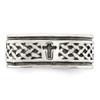 Lex & Lu Sterling Silver Cross & Weave Design Ring- 5 - Lex & Lu