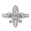 Lex & Lu Sterling Silver CZ Fleur-de-lis Ring- 5 - Lex & Lu