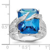 Lex & Lu Sterling Silver Blue & Clear CZ Ring LAL43828- 2 - Lex & Lu