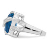 Lex & Lu Sterling Silver Blue & Clear CZ Ring LAL43828- 3 - Lex & Lu