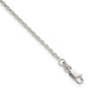 Lex & Lu Sterling Silver Adjustable D/C Rope Anklet 9'' - Lex & Lu