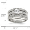 Lex & Lu Sterling Silver CZ 3 Piece Wedding Set Ring- 3 - Lex & Lu