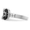 Lex & Lu Sterling Silver w/Rhodium Black and Clear CZ Love Knot Ring- 4 - Lex & Lu