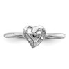 Lex & Lu Sterling Silver w/Rhodium Polished Diamond Accent Heart Ring- 5 - Lex & Lu