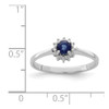 Lex & Lu Sterling Silver w/Rhodium Round Sapphire & Diamond Ring- 4 - Lex & Lu