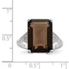 Lex & Lu Sterling Silver w/Rhodium Smokey Quartz & Diamond Ring LAL43931- 3 - Lex & Lu