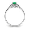 Lex & Lu Sterling Silver w/Rhodium Round Emerald & Diamond Ring- 2 - Lex & Lu