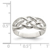 Lex & Lu Sterling Silver Polished Woven Top Ring- 4 - Lex & Lu