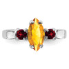 Lex & Lu Sterling Silver Citrine & Garnet Ring LAL43960- 5 - Lex & Lu