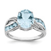 Lex & Lu Sterling Silver Diamond & Light Swiss Blue Topaz Ring LAL43980 - Lex & Lu