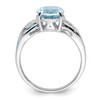 Lex & Lu Sterling Silver Diamond & Light Swiss Blue Topaz Ring LAL43980- 2 - Lex & Lu